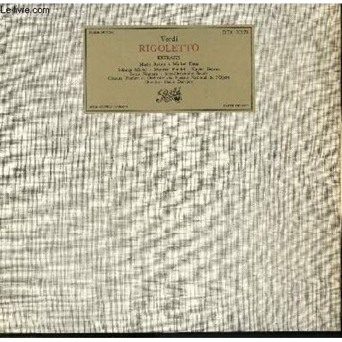 Disque Vinyle 33t Rigoletto Opera En 4 Actes/ Extraits
