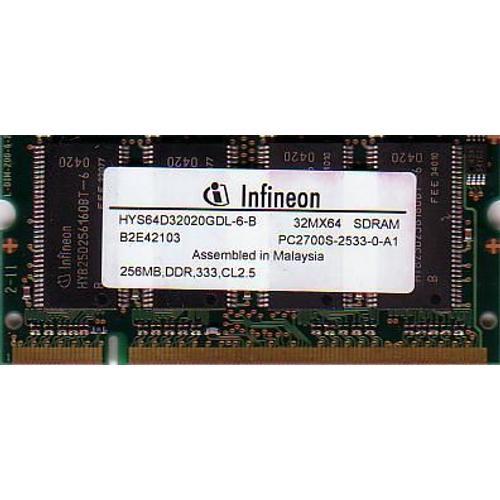 Infineon - Mémoire - 256 Mo - DDR - PC2700 - 333 MHz - SO DIMM 200 broches