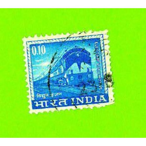Timbre Oblitéré Used Stamp Selo Carimbado Usado Electric Locomotive India 0.10 Inde