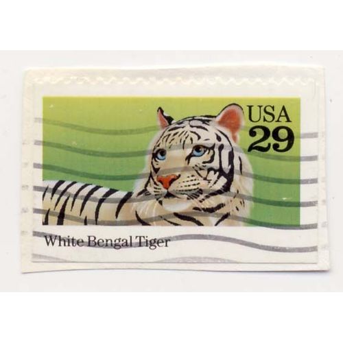 Timbre U S A, Wildlife Conservation, White Bengal Tiger 29 Cents Oblitérés