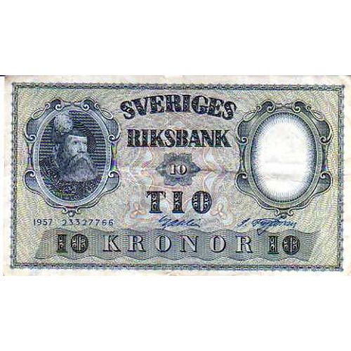 Billet De 10 Couronnes Suédoises 1957