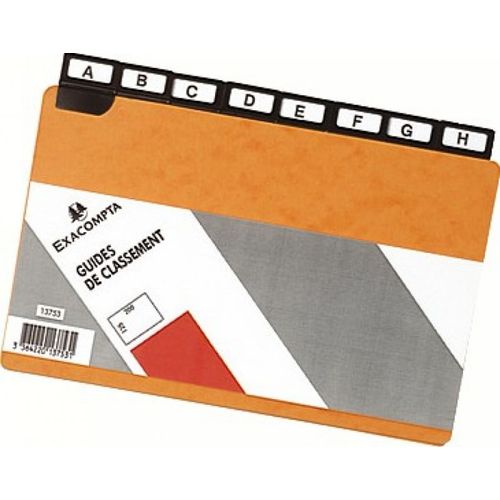 Guide Exacompta Alphabétique Pour Boîte À Fiches 135x210mm Et 148x210mm