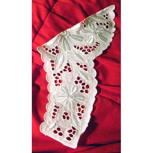 10  Pièces De Broderie Anglaise Coton Blanc