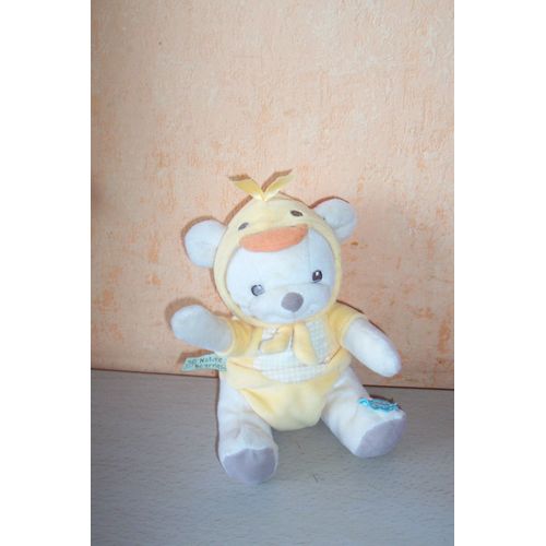 Doudou Ours Nature Bearries Jaune 19 Cm