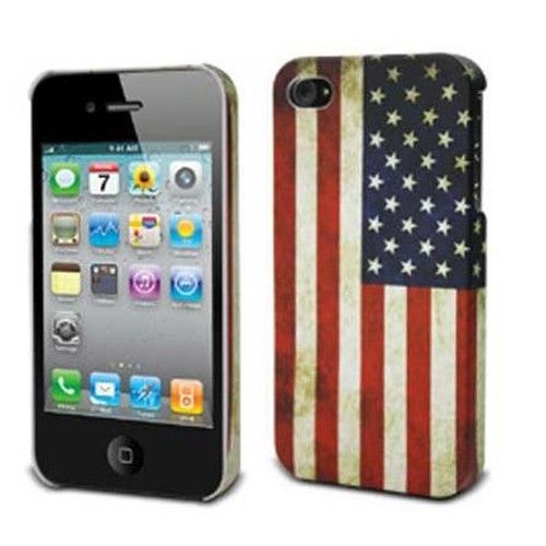 Muvit - Coque De Protection Pour Téléphone Portable - Drapeau Américain - Pour Apple Iphone 4, 4s