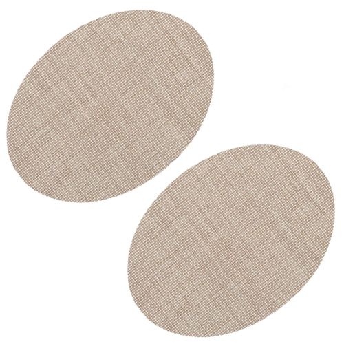 Lot De 2 Sets De Table Oval Effet Tissé - 45 X 35 Cm - Marron/Beige