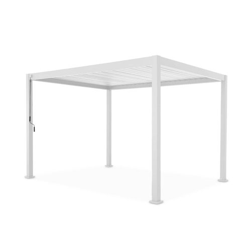 Pergola Bioclimatique Blanc 3x4m Lames Orientables Structure D'ombrage Aluminium Terrasse Jardin