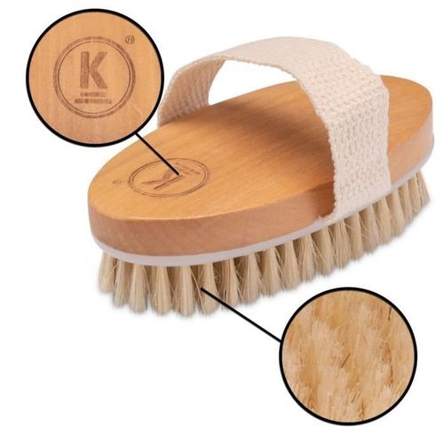 K-Pro Brosse Pour Le Corps Dry Brush Natural Bristles - Cellulite En Bois 