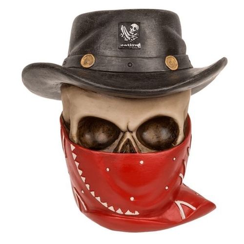 Tirelire Tête De Mort Bandit Cow Boy
