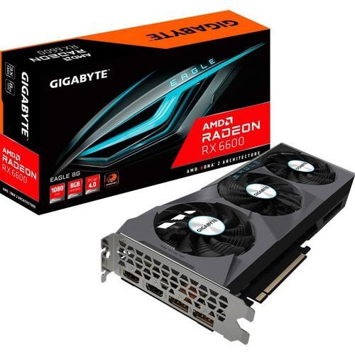 Gigabyte Radeon RX 6600 EAGLE 8G - Carte graphique - Radeon RX 6600 - 8 Go GDDR6 - PCIe 4.0 x16 - 2 x HDMI, 2 x DisplayPort
