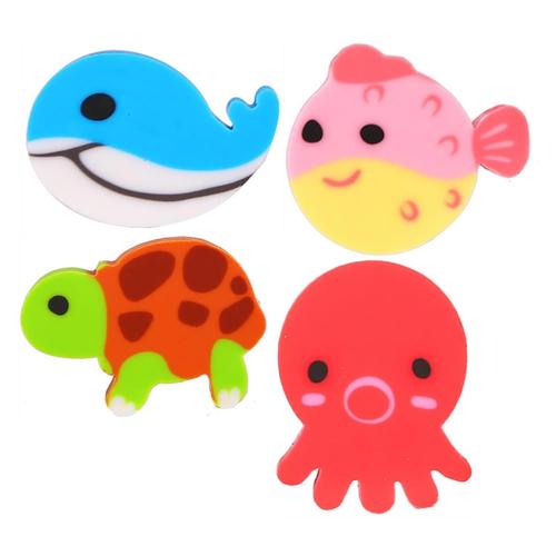 Deli Lot De 4 Gommes Écolier "Magic Zoo" 4 Designs Animaux Aléatoire Sans Pvc