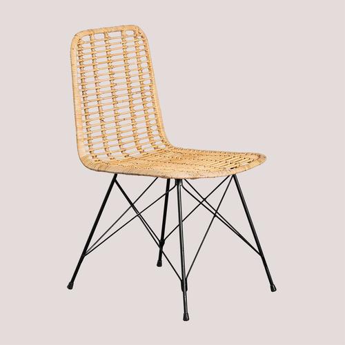 Pack De 4 Chaises De Jardin En Rotin Likany Naturel