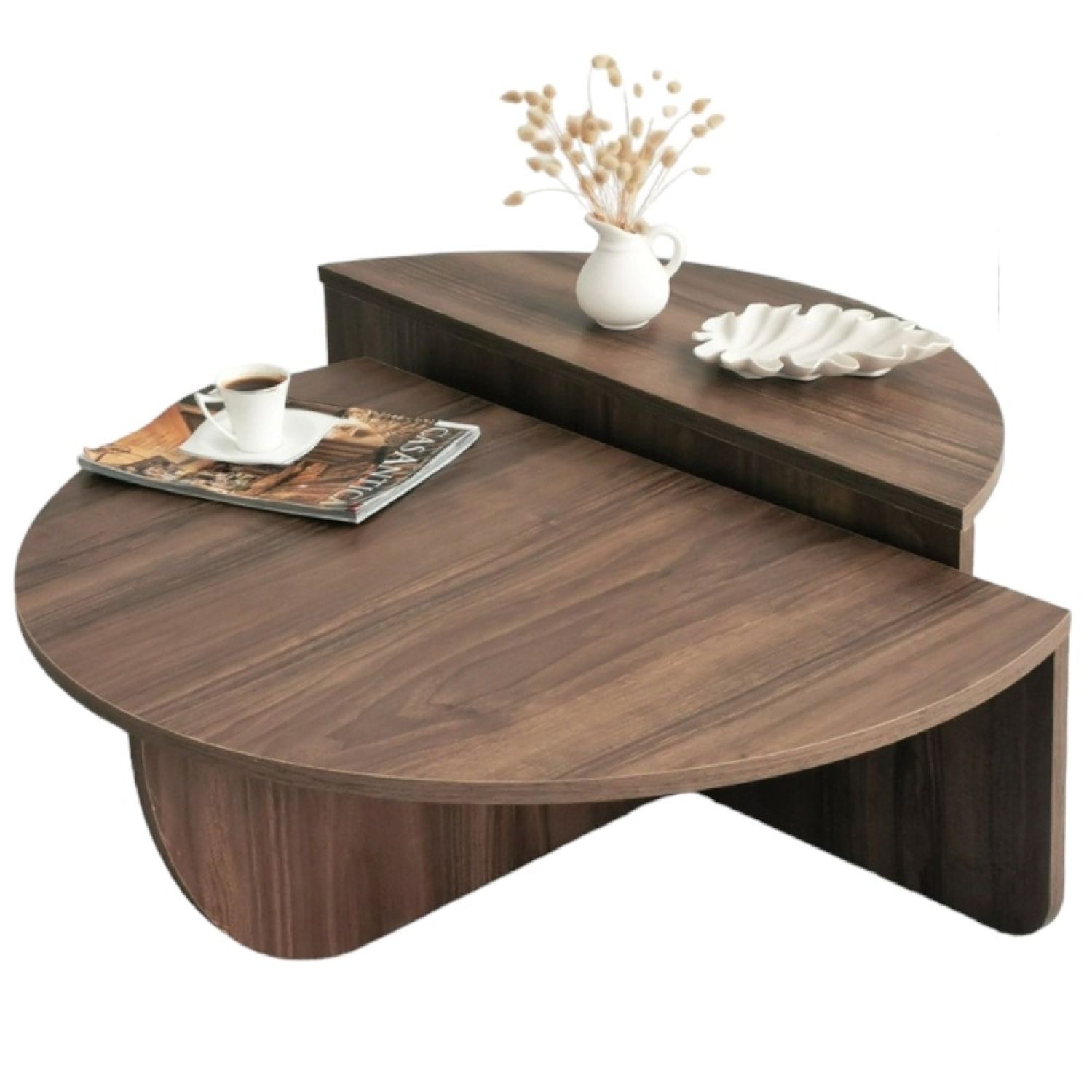 Table Basse Modulable Couleur Noyer Mila