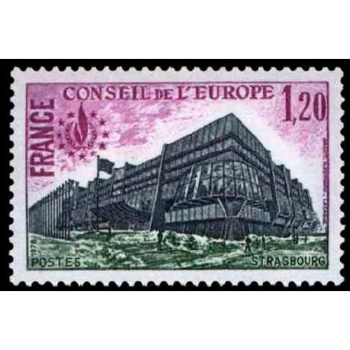 Timbre N°S.58 Y&t 1,20f Lilas-Rouge, Vert Foncé Et Gris-Bleu Conseil De L'europe