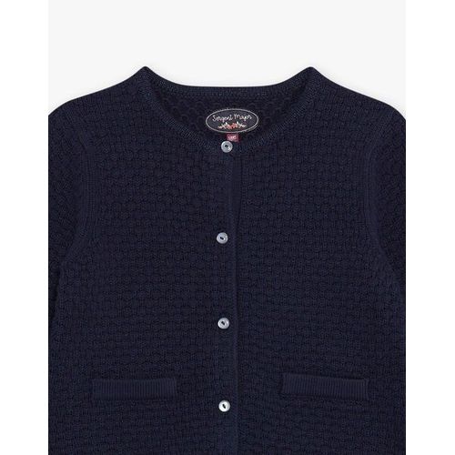 Gilet Bleu Marine En Maille Fantaisie (Sergent Major)