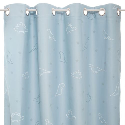 Rideau Occultant Phosphorescent Enfant Dinosaure - 140 X 250 Cm - Bleu