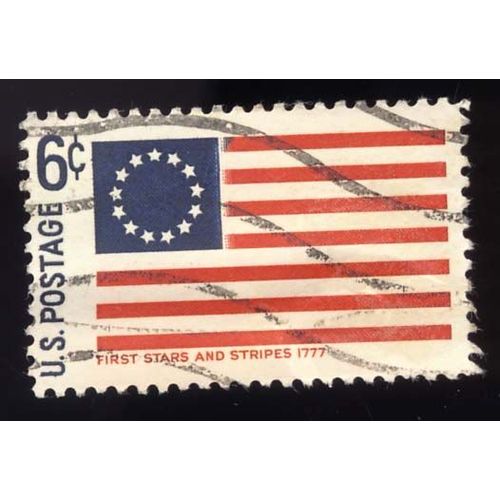 Timbre U S A First Star And Strips 1777, U.S. Postage, 6 Cents, Oblitéré