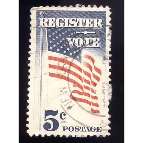 Timbre U S A Register Vote, Postage, 5 Cents Oblitéré