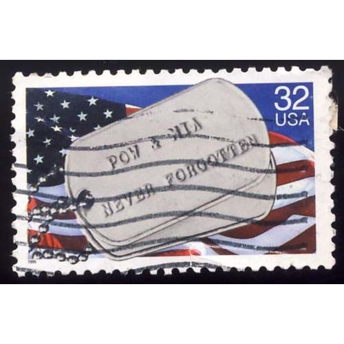 Timbre U S A, Pow & Mia Never Forgotten, 32 Cents Oblitéré