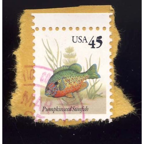 Timbre U S A, Pimpkinseed Sunfish, 45 Cents Oblitéré