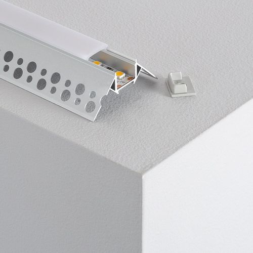 Profilé Aluminium Intégration Pour Angle Extérieur Pour Ruban Led Jusqu'à 8mm 3m