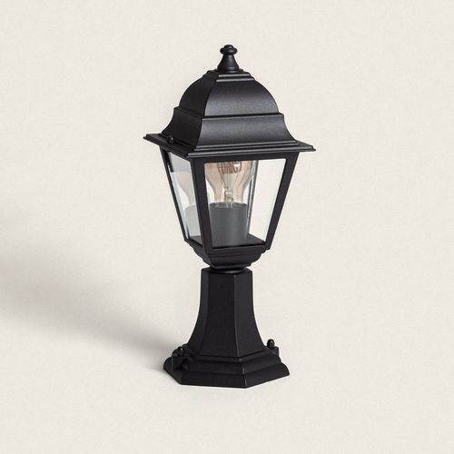 Balise Muret Sur Pied Aluminium Et Verre Villa Noir
