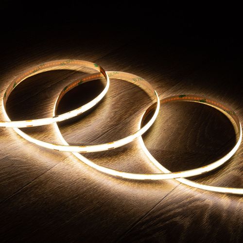 Ruban Led 12v Dc Cob 320 Led/M 5m Ip20 Cri90 Largeur 8mm Coupe Tous Les 2,5cm Blanc Neutre 4000k