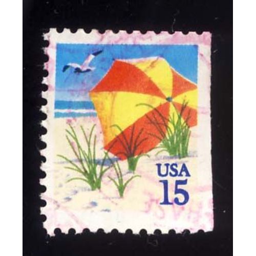 Timbre U S A, Vacances, Bord De Planche, 15 Cents, Oblitéré