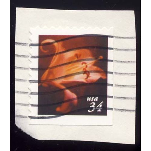 Timbre U S A, Fleur, Coin De Planche, 34 Cents, Oblitéré