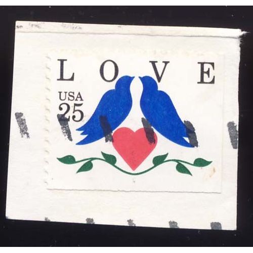 Timbre U S A, Love, 25 Cents Oblitéré
