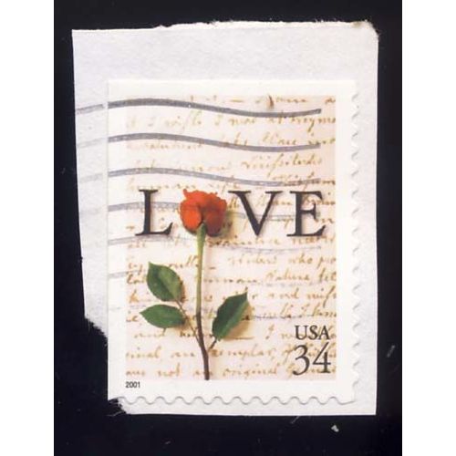 Timbre U S A, Love À Fleur, 34 Cents, Oblitéré