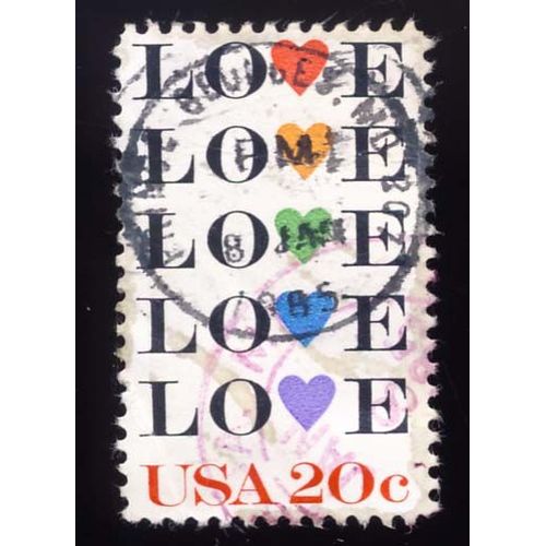 Timbre U S A, Love Multiple, 20 Cents, Oblitéré En 1985