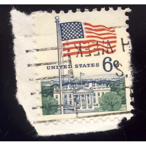 Timbre U S A, La Maison Blanche 6 Cents Oblitéré