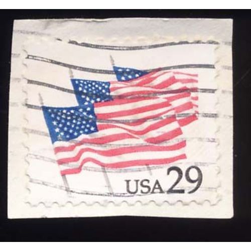 Timbre U S A 3 Drapeaux, 29 Cents, Oblitéré