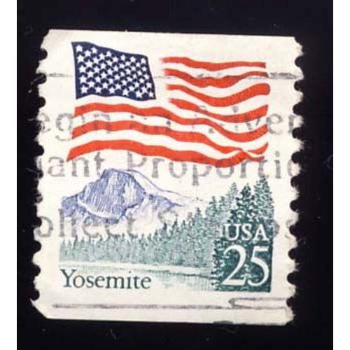 Timbre U S A, Yosemite, 25 Cents, Oblitéré