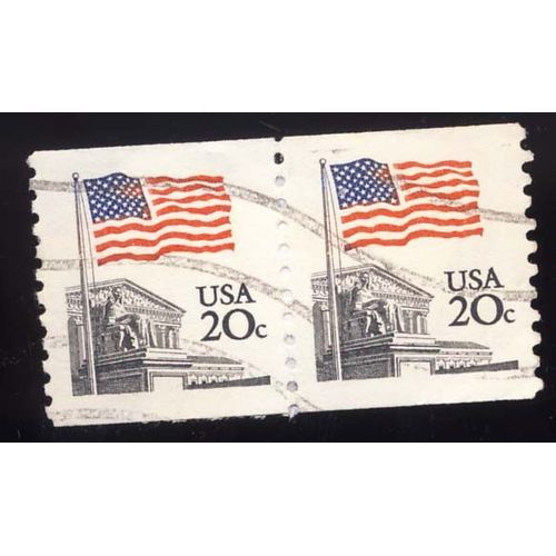 Timbre U S A Lincoln, 20 Cents, Oblitéré
