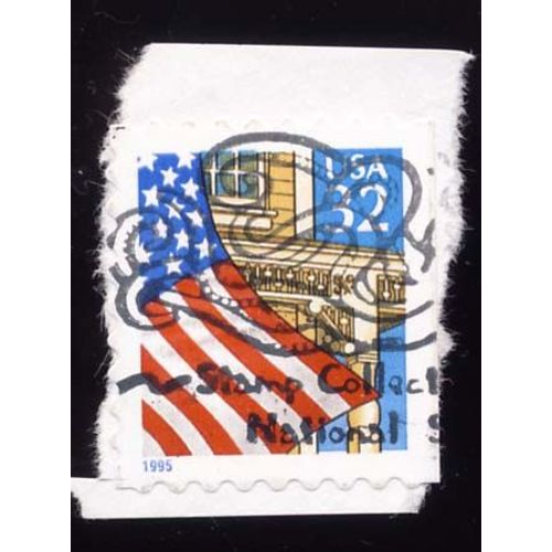 Timbre U S A, Drapeau Et Fenêtre, 32 Cents, Oblitéré Stamp Collection