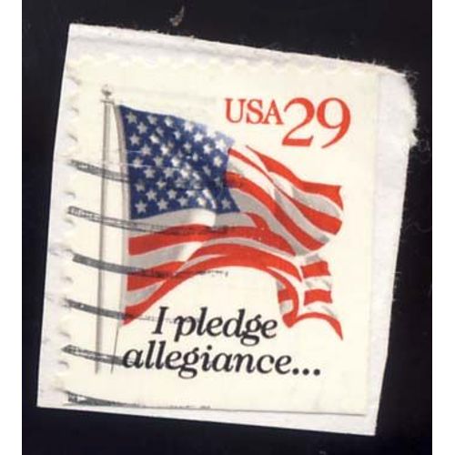 Timbre U S A, I Pledge Allegiance..., 29 Cents Rouge, Oblitéré