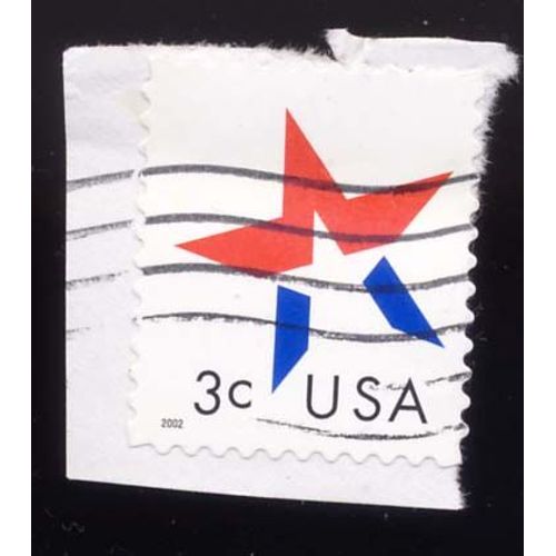 Timbre U S A, Étoile Solitaire, 3 Cents, Oblitéré