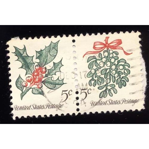 Timbre U S A, Houx Et Gui, 5 Cents, Oblitéré