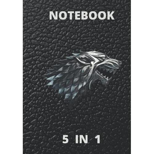 Notebook: Leather Pattern 5 In 1 Notebook, Five Notebooks All In One Cover, College Ruled 7×10