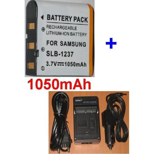 Chargeur + Batterie Pour Samsung Digimax L85 L55W SLB-1237 EU94, SLB1237 SBL1237 SBL-1237 **1050mAh*