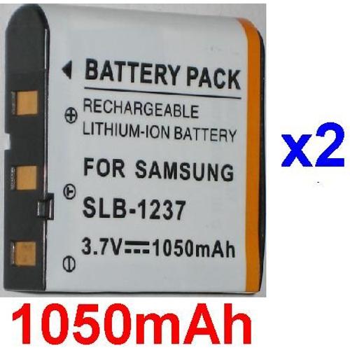 2 Batteries Pour Samsung Digimax L85 L55W SLB-1237 EU94, SLB1237 SBL1237 SBL-1237 **1050mAh**