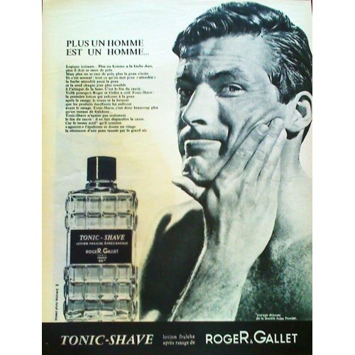 (Pub) Publicite Ancienne (Mars 1963) Pour La Lotion Apres-Rasage " Tonic Shave " Du Parfumeur " Roger & Gallet " (Photo Molinard)