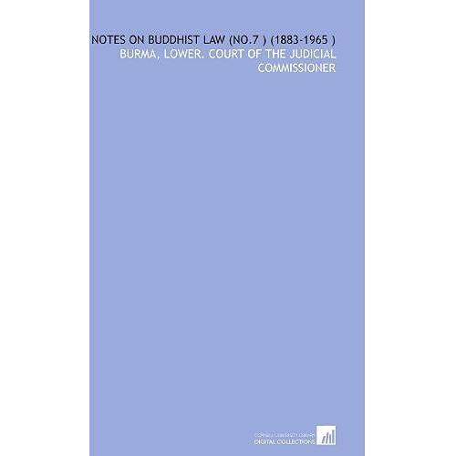 Notes On Buddhist Law (No.7 ) (1883-1965 )