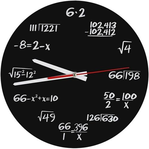 Horloge Murale Geante Design Mathematique Math¿¿matique - Acrylique Math¿¿matiques Moderne Bureau ¿¿ Domicile D¿¿coration Accessoires Noir