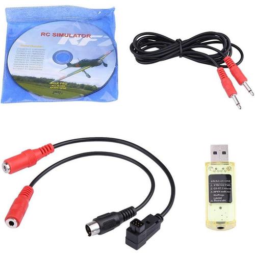 Accessoire Rc - Simulateur Usb Rc 22 En 1 Avec Cables Pour Realflight G7/G6/G5 Phoenix 4 E2hg-G¿¿N¿¿Rique