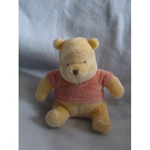 Ours Winnie L'ourson Hochet Grelot  Disney Baby The Pooh Doudou Jaune Pull Rose Assit 14 Cm