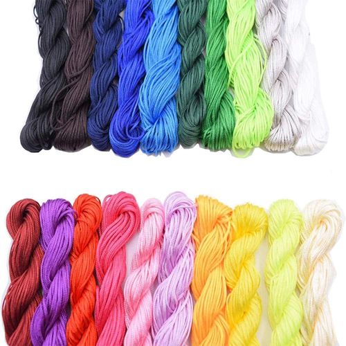 20 Pièces 1mm Cordon En Nylon De Soie 27 Mètres Chaque Paquet De Fil De Nylon Pour Tisser Des Colliers Des Bracelets Des Perles Du Bricolage Artisanal 20 Faisceaux (20 Couleurs Mélangées)