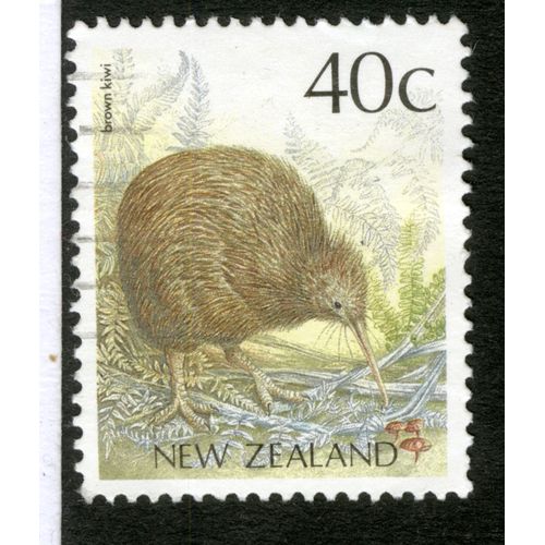 Timbre Oblitéré New Zealand, Brown Kiwi, 40 C